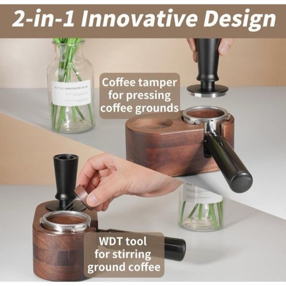 Espresso Tamper w/ WDT  Tool Coffee Tamper w/ Stainless Steel Spiral, 58mm, New - Picture 5 of 7